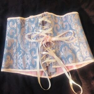 Lilac and pink underbust corset
